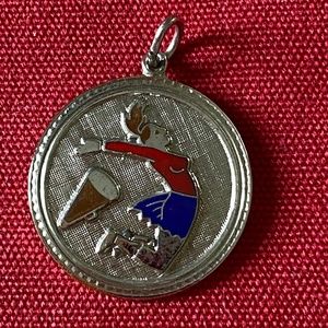 VTG STG Enamel Jumping Cheerleader Megaphone Charm
